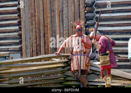 Native American Indian Reenactors an Fort Boonesborough Kentucky USA Stockfoto