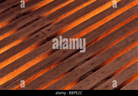 Detail-Holzbohlen Stockfoto