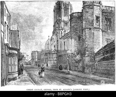 Christus Kirche s.t algate Blick nach Westen Christ Church, ist eines der größten konstituierenden Colleges der Universität Oxford Stockfoto