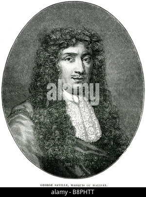 George Savile, war 1. Marquess of Halifax PC (11. November 1633 - 5. April 1695), ein englischer Staatsmann, Schriftsteller und Politiker. Stockfoto