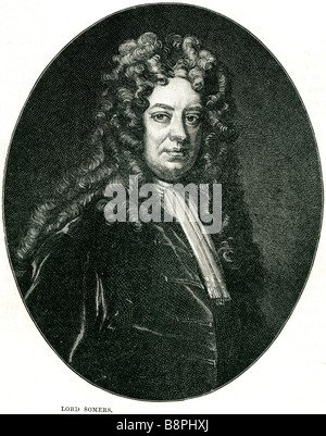 John Somers, 1st Baron Somers, PC, FRS (4 März 1651 – 26. April 1716) war Lord High Chancellor von England unter König William III. Stockfoto