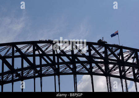 Bergsteiger auf Harbour Bridge, Sydney Stockfoto