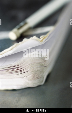 Ecke des Notebook-Ad-Bleistift Stockfoto