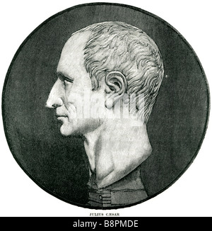 Gaius Julius Caesar (13 Juli 100 v. Chr. – 15. März 44), war ein römischer militärischer und politischer Führer. Er spielte eine wichtige rol Stockfoto