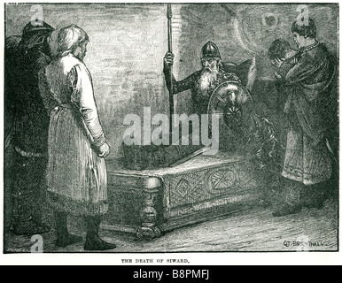der Tod von Sir Edward heiligen Eduard der Bekenner (c. 1003 – 5 Januar 1066), Sohn von Ethelred das Eiriksson und Emma von Norman Stockfoto