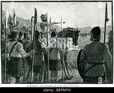 Bannockburn Bruce Überprüfung seine Truppen vor der Schlacht, die Schlacht von Bannockburn (Blàr Allt ein "Bhonnaich auf Gälisch) (24 Juni 1 Stockfoto