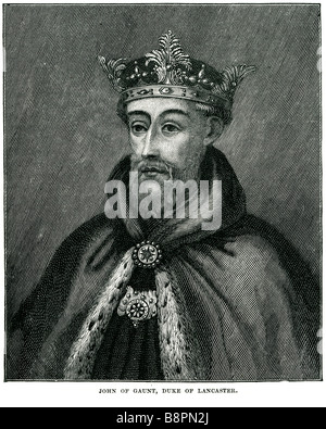 John of Gaunt, 1. Duke of Lancaster, 1. Herzog von Aquitanien (6 März 1340 – 3 Februar 1399) war ein Mitglied des Hauses von Planta Stockfoto