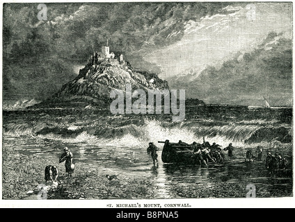 St. Michaels Mount Cornwall 1497 Vereinigtes Königreich Damm Stockfoto