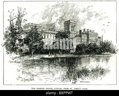 Auswärtige Amt London St James Park Commonwealth britische Regierungsabteilung Großbritannien Übersee Stockfoto