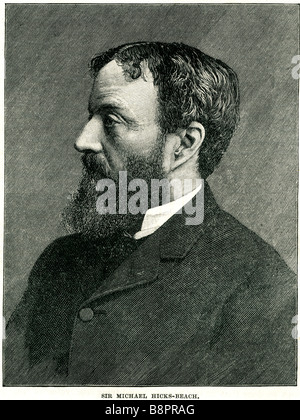 Michael Edward Hicks Beach 1837 1916 Sir britische konservative Politiker Michael Schwarz Stockfoto