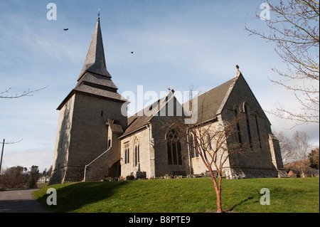 Der antike Glockenturm der St. Mary's Kirche, Kington, Herefordshire, Großbritannien, wurde 1200 n. Chr. erbaut Stockfoto