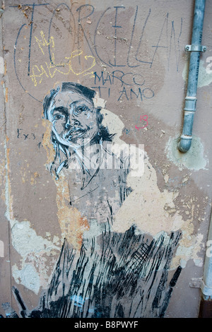 Venedig, Italien. Graffiti an der Wand Stockfoto