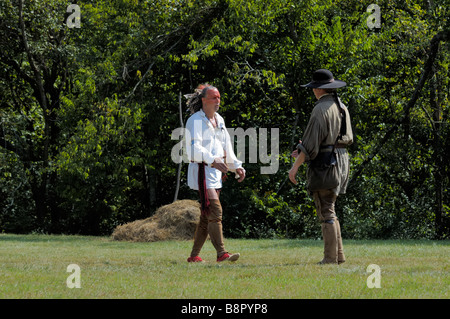 Daniel Boone und Chief Blackfish bei der Belagerung von Boonesborough Stockfoto