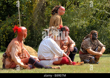 Native American Indian Reenactors an Fort Boonesborough Kentucky USA Stockfoto