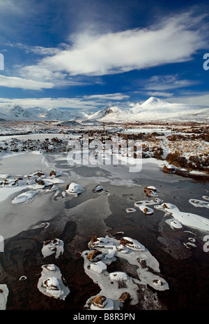 Winter am Schwarzen Berg & Rannoch Moor, Highalnds, Schottland Stockfoto