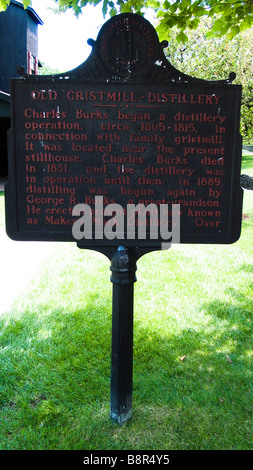 Ursprüngliche Brennerei nationalen historischen Marker Maker Mark Destillerie Loretto Kentucky USA Stockfoto