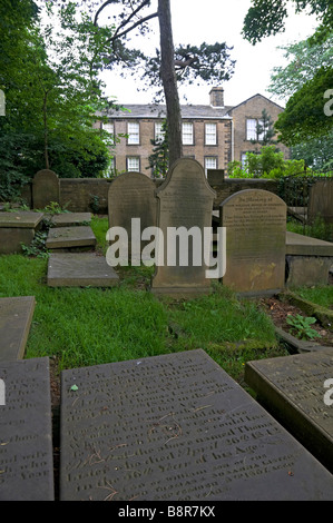 Bronte Parsonage Museum gesehen vom Friedhof Howarth UK Stockfoto