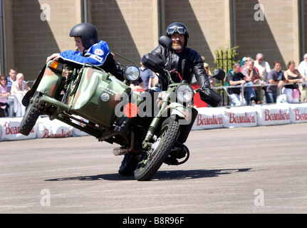 Oldtimer-Motorräder auf Beaulieau Bike Show Stockfoto