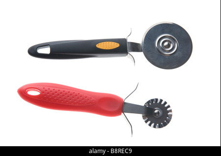 Series-Objekt auf weiße Pizza Messer Stockfoto