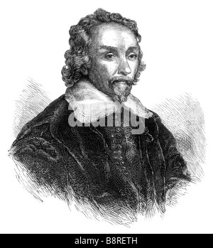 Dr. William Harvey 1578-1657; englischer Arzt, der als erster die systemische Durchblutung des Körpers vollständig und detailliert beschrieb Stockfoto