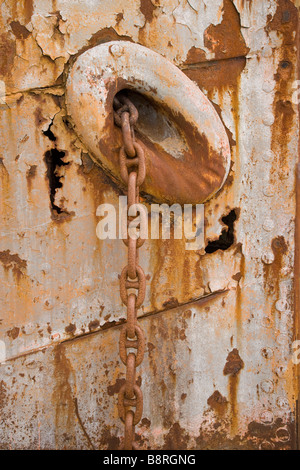 Grytviken, Südgeorgien Insel, UK - Schiffbruch Ankerkette Stockfoto