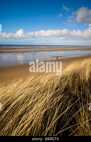 Formby Sanddünen und Strand Stockfoto