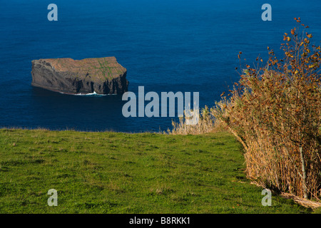 Kleine Insel vor der Küste von Sao Miguel Insel, nahe dem Dorf von Mosteiros. Azoren, Portugal Stockfoto
