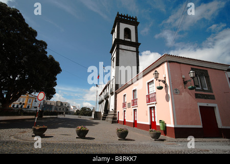 Das Rathaus in der Stadt Ribeira Grande. Insel Sao Miguel, Azoren, Portugal Stockfoto