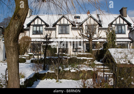 Verschneite Hütte Pentyrch Cardiff South Glamorgan South Wales UK Stockfoto