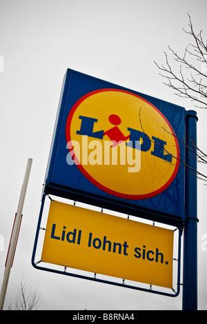 Lidl-Supermarkt speichern Logo Zeichen Stockfoto