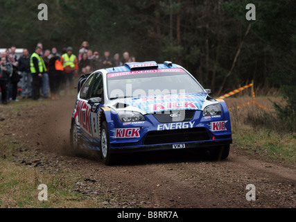 Lauffeuer der Rallye Auto Proforming Rallye Sunseeker 2009 Stockfoto