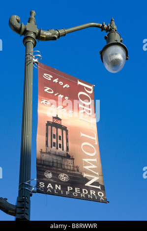 Straßenschild in der alten Stadt, San Pedro, Los Angeles, Kalifornien, USA Stockfoto