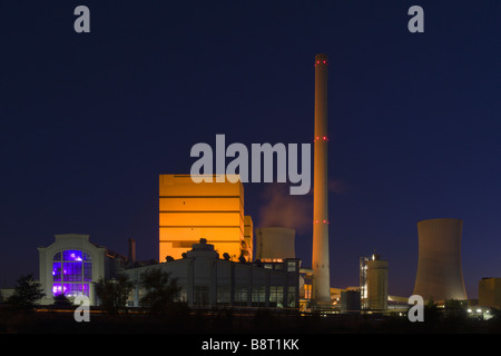 Kraftwerk Völklingen/Fenne bei Nacht, Deutschland, Saarland, Völklingen Stockfoto