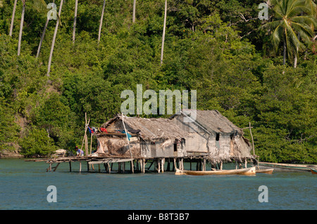 Bajau Laut beherbergt Pulau Selakan Semporna Sulusee Malaysia in Südostasien Stockfoto