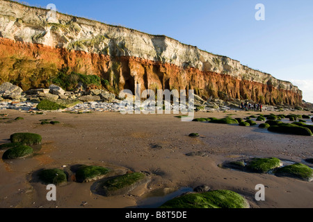 Hunstanton Norfolk Klippe Schichten vom Strand East Anglia England uk gb Stockfoto
