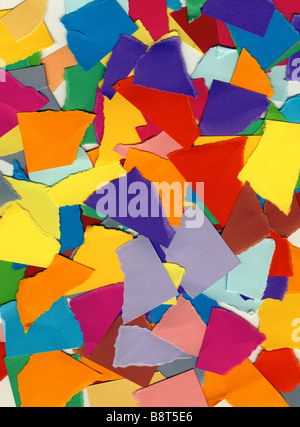 The colour paper which has been broken off on small slices. Stockfoto