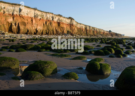 Hunstanton Norfolk Klippe Schichten vom Strand East Anglia England uk gb Stockfoto