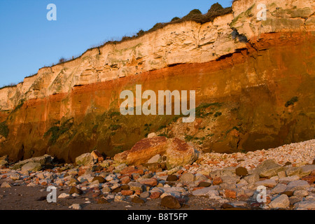 Hunstanton Norfolk Klippe Schichten vom Strand East Anglia England uk gb Stockfoto