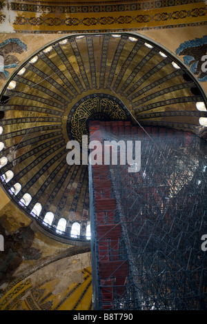 Restaurierung des Innenraums der Hagia Sophia Saint Sophie Mosque in Istanbul, ehemals eine byzantinische Kirche. Stockfoto