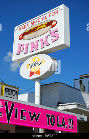 Pink's Hot Dogs, North La Brea Avenue, Hollywood, Los Angeles, California, Vereinigte Staaten von Amerika Stockfoto