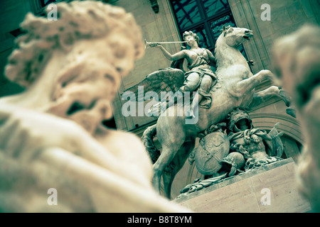 PARIS-LOUVRE-MUSEUM COUR MARLY Stockfoto