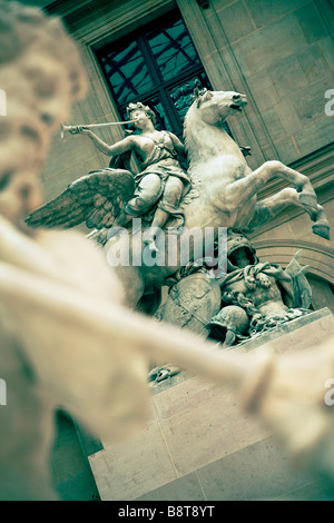 PARIS-LOUVRE-MUSEUM COUR MARLY Stockfoto