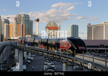 Einschienenbahn, die Ankunft im Hilton Convention Center Las Vegas Nevada Stockfoto