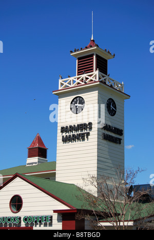 Der Uhrturm, Bauernmarkt, West 3rd Street, Los Angeles, California, Vereinigte Staaten von Amerika Stockfoto