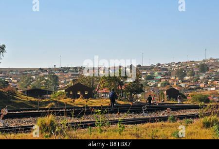 Die ehemalige Grahamstown Nebenbahn von Port Elizabeth in Port Alfred, in Grahamstown, Südafrika Stockfoto