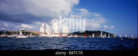 Start der großen Schiffe Rennen 2008, Falmouth, Cornwall, Großbritannien Stockfoto