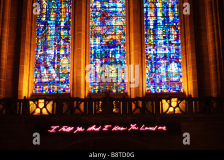 Tracey Emin Stück für Sie befindet sich im Inneren Liverpools anglikanische Kathedrale Stockfoto