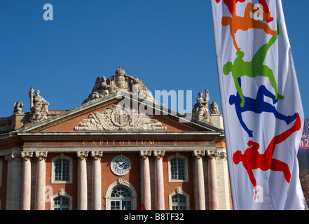 Toulouse-Marathon, einer sportlichen Veranstaltung in Toulouse, in der Region Midi-Pyrenäen, Frankreich. Stockfoto