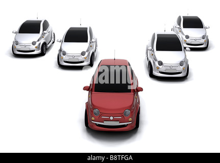 Ein Auto, die wegweisend für andere Stockfoto