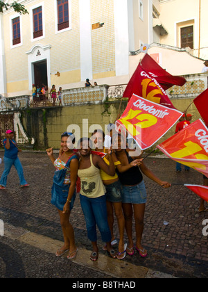 Mädchen-Kampagne für Stadtrat Wahl in São Luis, Bundesstaat Maranhão, Brasilien, 2008. Stockfoto